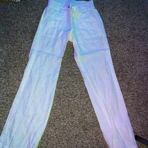 White linen pants